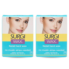Surgiwax microwave facial hard wax 2-pack for quick at-home waxing sessions.