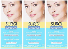 Surgiwax Surgi-cream facial hair remover application close-up showing smooth application and quick results.