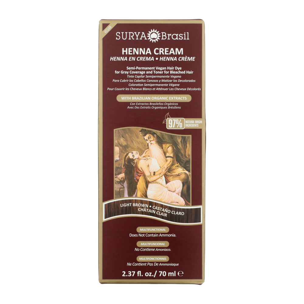 Surya Brasil Henna Cream tube shows natural color with a gentle conditioning formula.