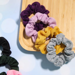 SUSULU solid color scrunchies display for versatile ponytails and outfits