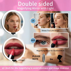 Suupvaor travel magnifying mirror 1x side for full-face makeup.