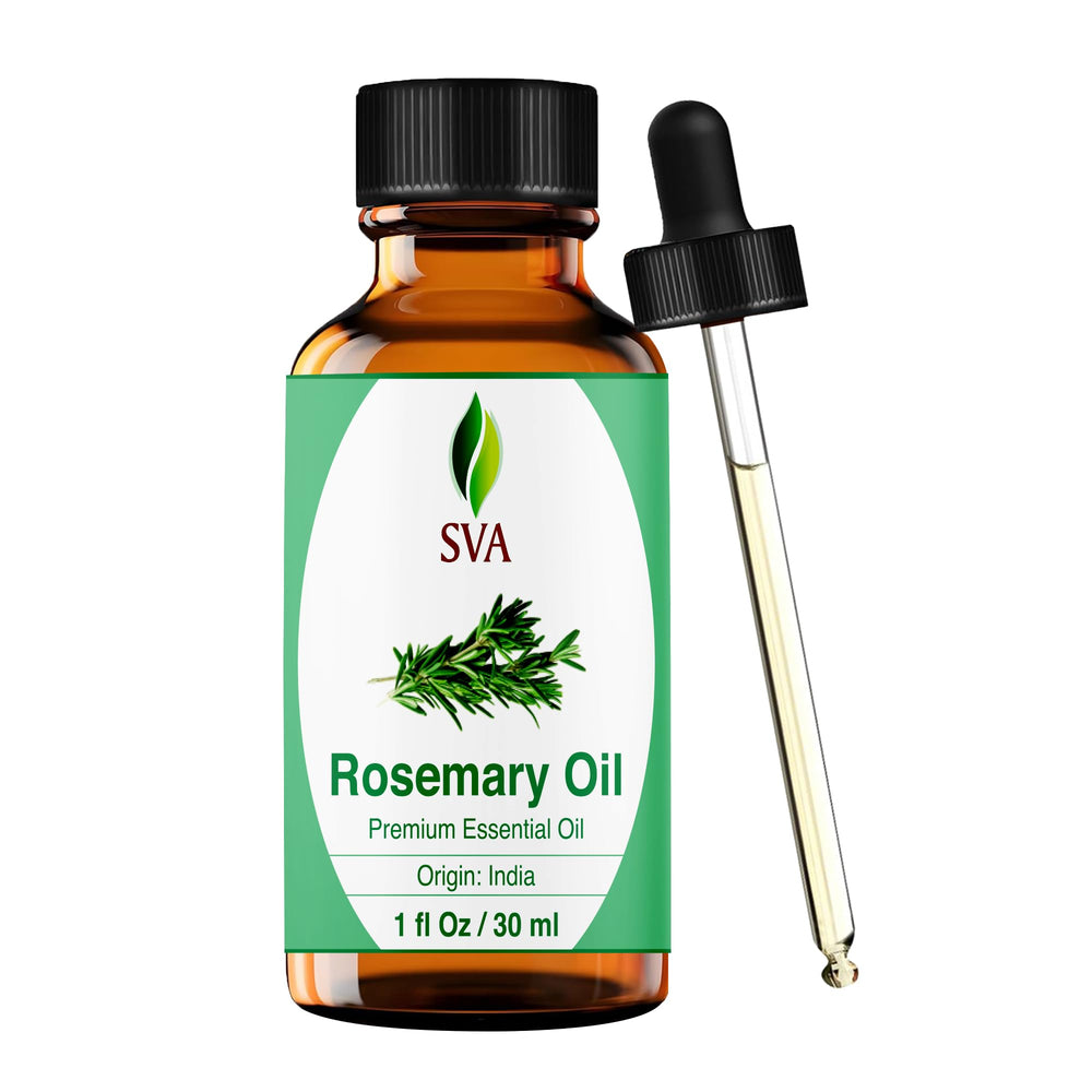 SVA Rosemary Essential Oil bottle with dropper for precise scalp massage