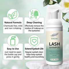 SVECKE cleansing brush included for thorough lash cleaning.