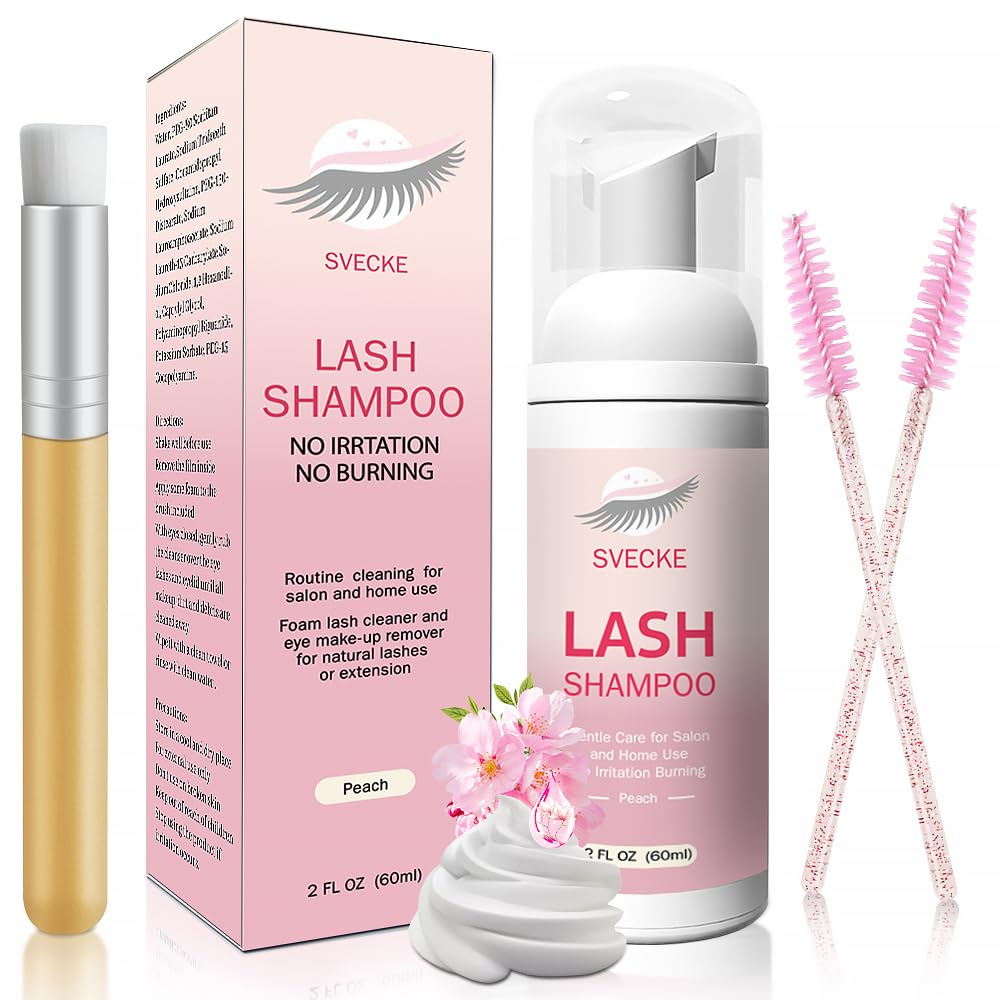 SVECKE Lash Shampoo Kit packaging shown for easy at-home use.