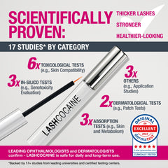 Close-up of lashes with LASHCOCA!NE showing potential length.