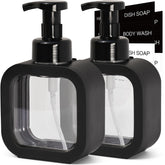 SVLX YIXVN foaming soap dispenser in black, compact 300 ml for home use.
