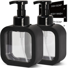 SVLX YIXVN foaming soap dispenser in black, compact 300 ml for home use.