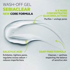 SVR Sebiaclear fórmula minimalista de diez ingredientes para piel sensible.