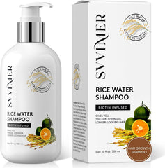 Svvimer Champú Arroz en botella, limpieza suave para el cabello.