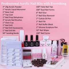 Sweet Trend 20g acrylic powder set in clear white pink for versatile designs