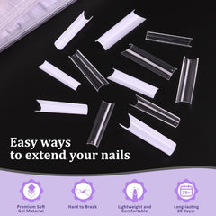 Sweet Trend no c curve tapered square nails 12 sizes close-up showing fit