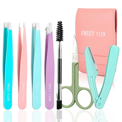 Sweet View eyebrow tweezers kit with precision tips for accurate brow shaping.