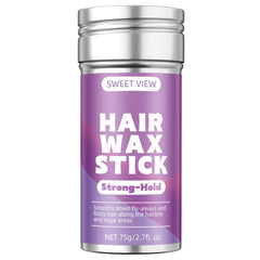 SWEET VIEW Hair Wax Stick close-up applying for smooth flyaway control