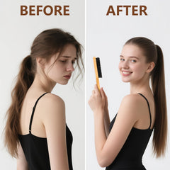 Sweet View wild boar bristle detail emphasizes gentle scalp care and shine.