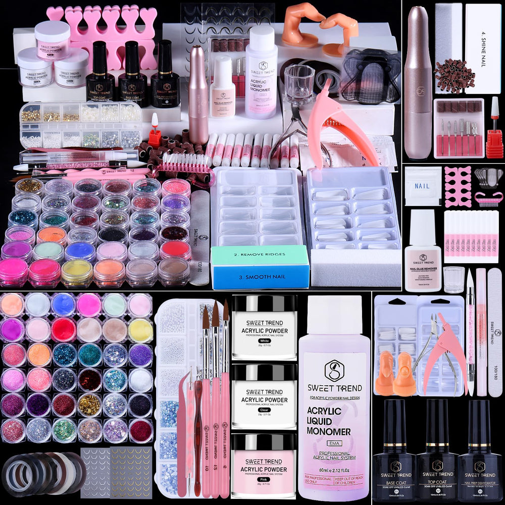 SWEET TREND acrylic nail kit with drill enables at home professional-looking nails