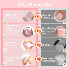 SWETIDY baby pink French tip toe nails press ons for comfortable, salon-like nails.