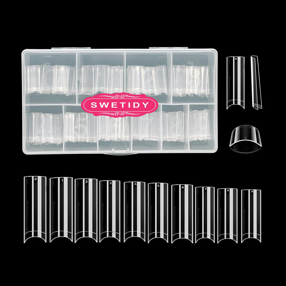 SWETIDY tips de uñas cuadradas planas XL para acabado natural y duradero en uñas acrílicas