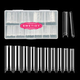 SWETIDY: uñas cuadradas XXL transparentes para un acabado natural.