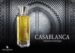 Swiss Arabian Casablanca patchouli-iris heart, sophisticated everyday elegance