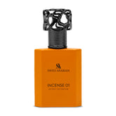 Swiss Arabian Incense 01 bottle front view, showcasing a long-lasting woody spicy fragrance