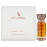 Swiss Arabian Private Oud bottle close-up showing premium oil for lasting allure