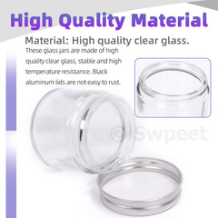 Swpeet 2 oz glass jar with silver lid—compact travel kit image