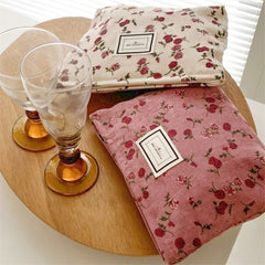 SxoSyo cosmetic bag open inside view showing roomy compartments