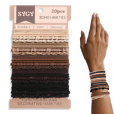 SYGY boho hair ties braided style A for versatile daytime wear with no-damage hold