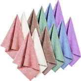 Syhood 12-piece beige face wash cloth set with soft coral velvet, gentle makeup removal.