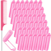 Syhood 43-pcs foam sponge hair rollers in pink packaging for gentle overnight curls