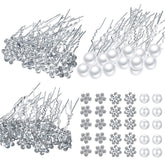 Syhood bridal hair pin with silver rhinestone flower adds subtle sparkle for weddings
