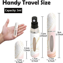 Syyflibb travel perfume bottle with pink pattern, lightweight design for purse-ready fragrance.