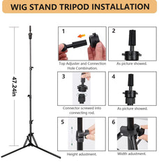 SZCY clamp stand securing a wig head on a workstation.