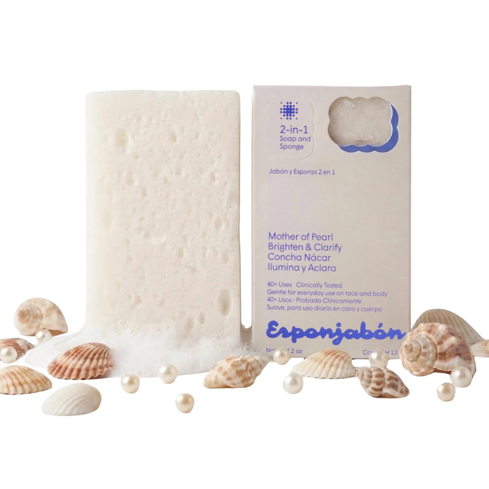T.TAIO Mother of Pearl Esponjabon sponge for durable cleansing and long-lasting lather.