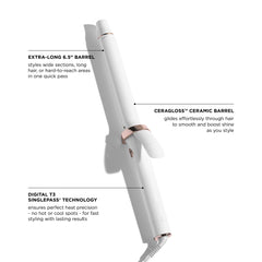 T3 SinglePass Curl X 1.5-inch barrel creates soft waves.