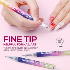 taeery nail art pens easy application for beginners.
