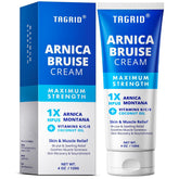 TAGRID Arnica Cream pack shot showing the 4 oz container for bruise relief.