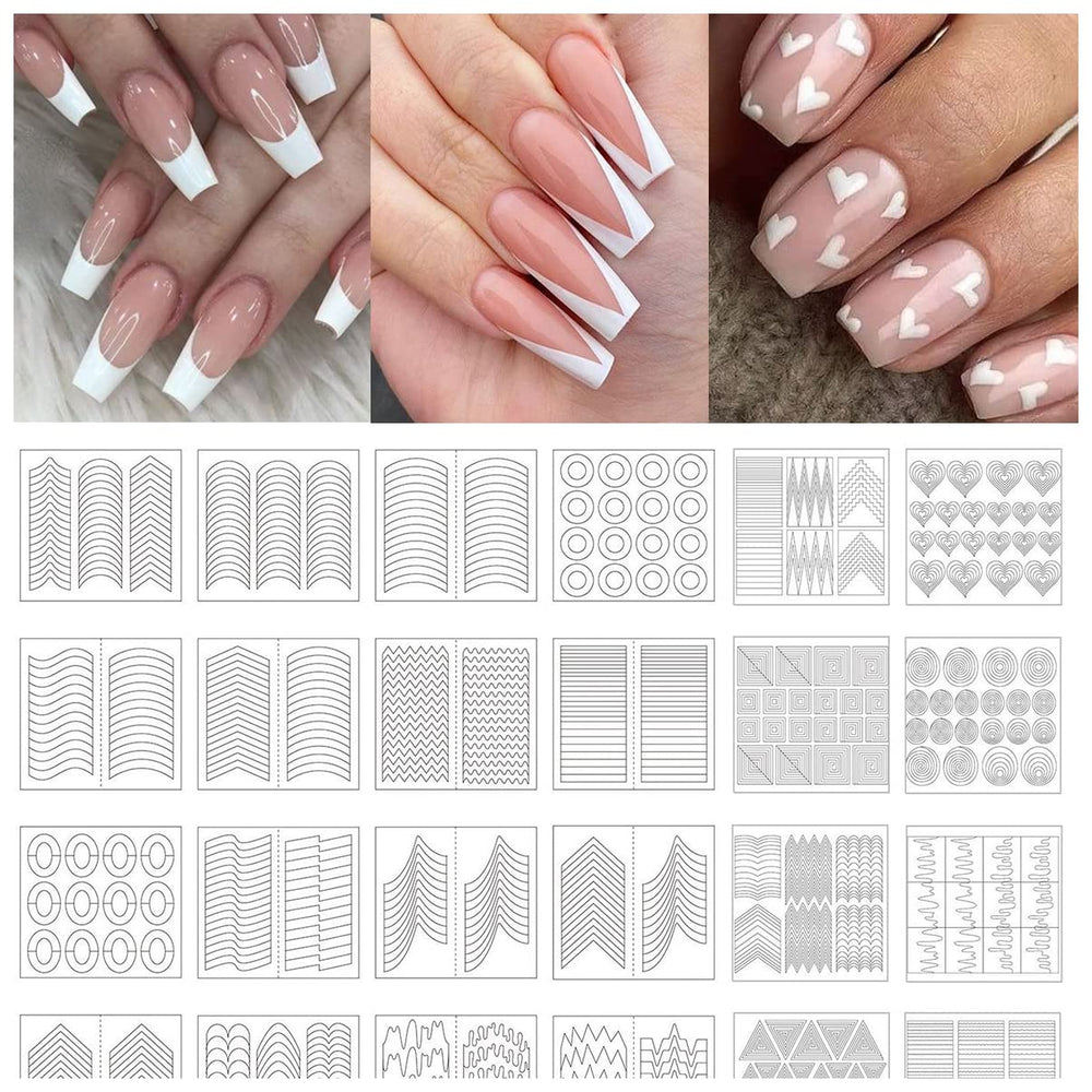 TailaiMei pegatinas uñas francesas con 60 diseños para decoración rápida.