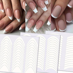 TailaiMei three moon shapes design nail stickers for easy French tips on natural nails