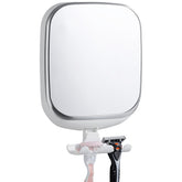 Taili fogless shower mirror on tile with razor holder for easy shaving.