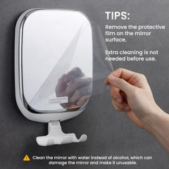 TAILI wall-mounted mirror uses strong suction for easy setup without drilling.