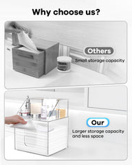 TAINESS top-compartment keeps skincare and cotton swabs within reach
