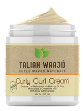 Taliah Waajid Curly Curl Cream en bote frontal, definición suave de rizos.