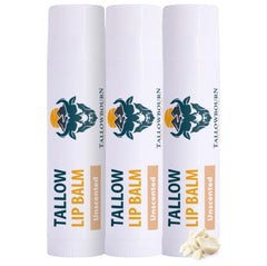 Tallowbourn bálsamo labial sin fragancia, vista frontal, ideal para labios sensibles.