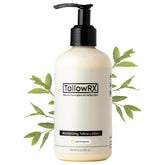TALLOWRX botella de loción corporal con tallow y lemongrass para hidratación diaria