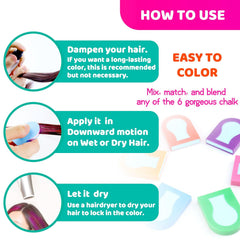 TALLSOCNE Hair Chalk green creates easy blends on dark or light hair.