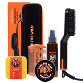 TAME THE WILD heated beard brush for easy styling and smoothing.
