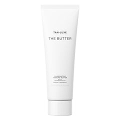 Tan-Luxe The Butter bottle closeup shows rich hydration and glow.
