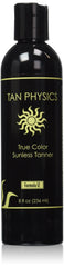 Tan Physics True Color Sunless Tanner bottle for natural, streak-free glow