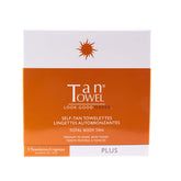 Tan Towel Plus full body towelettes pack for convenient home self tanning
